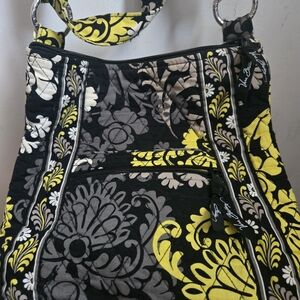 Vera Bradley Black and Yellow Floral Women's Bag